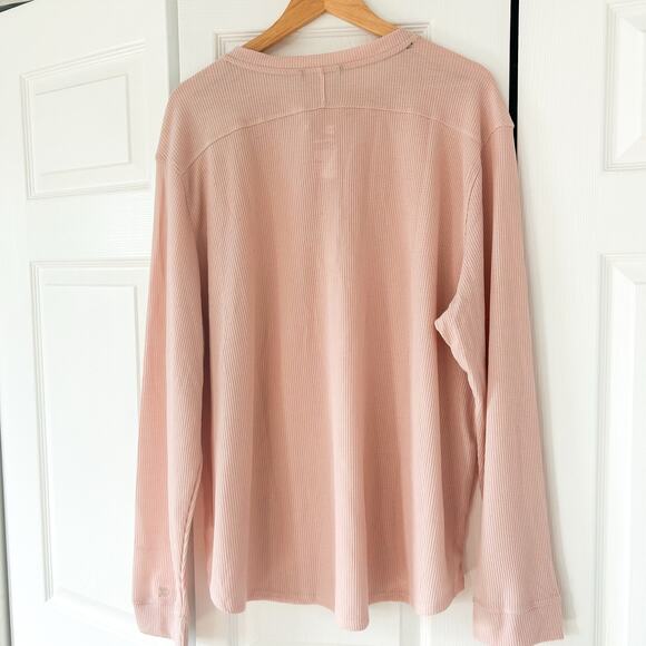 NWT All in Motion Men’s Waffle-Knit Henley Long Sleeve Shirt Light Pink XXL - Picture 3 of 6